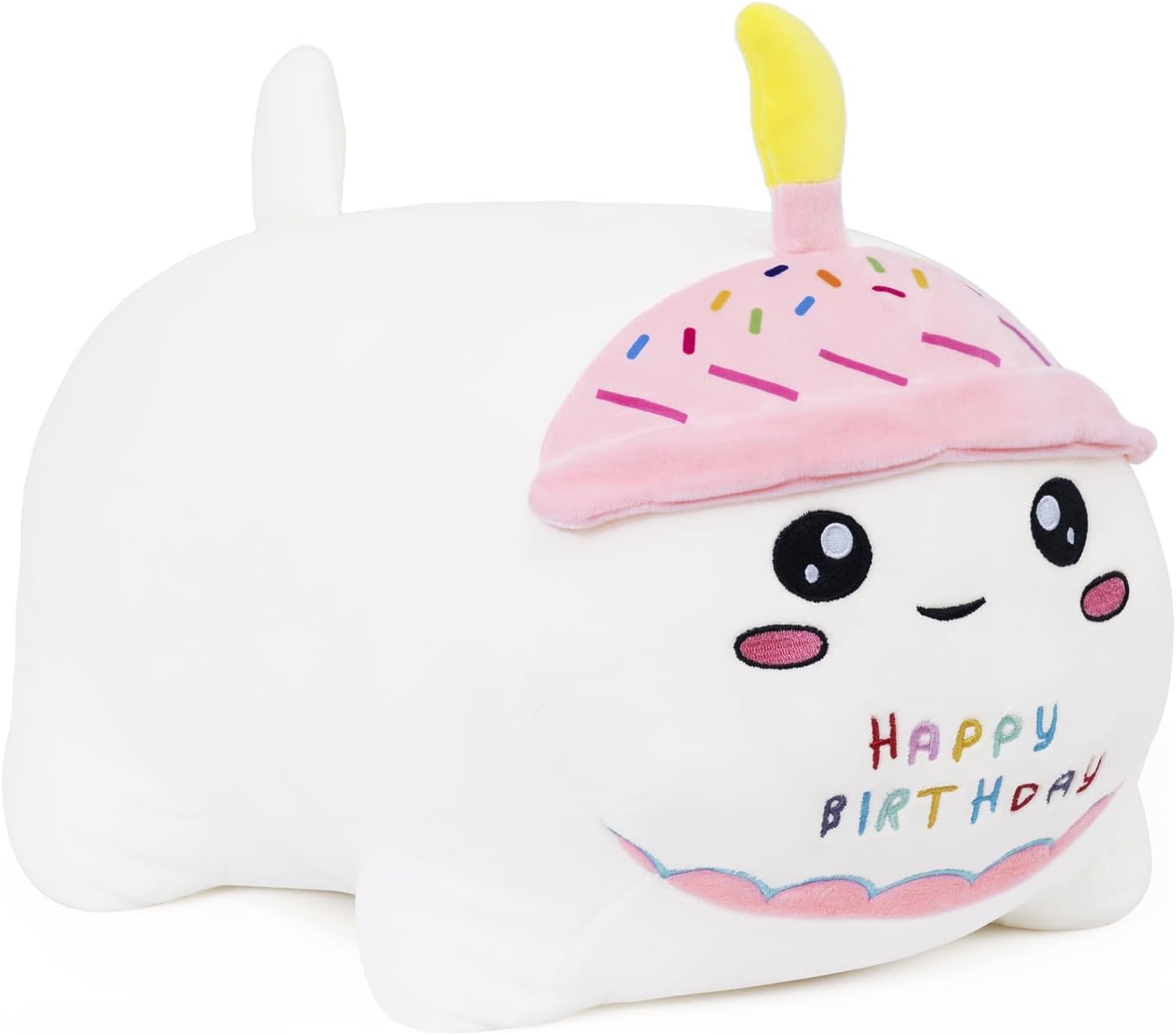 Yeqivo Birthday Cat Plush Pillow for Kids White 98 25cm