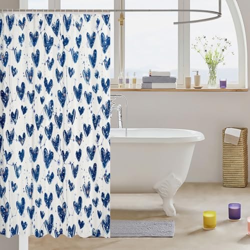 Kids Heart Pattern Bath Curtain