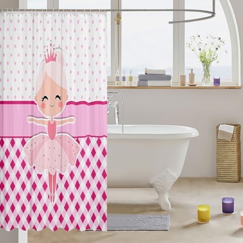 Ballet Girl Shower Curtain Set for Kids and Adults