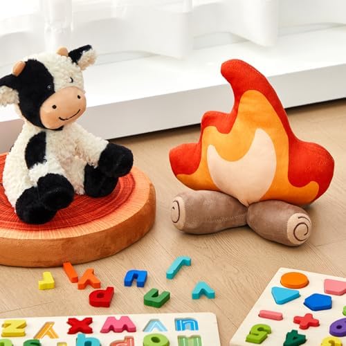2 Pce Campfire Plush Fake Fire Decor PullCrease