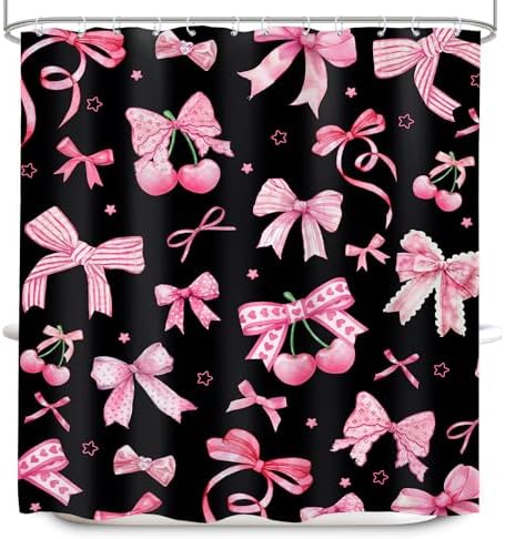 Lightinhome Pink Black Bow Showers