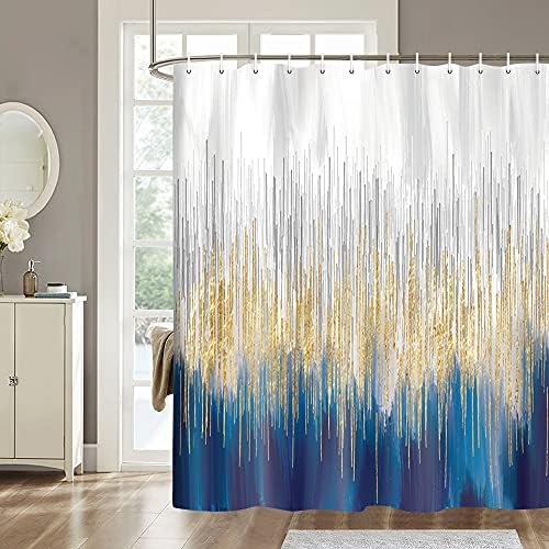 Stunning Grey Blue Abstract Art Shower Curtain