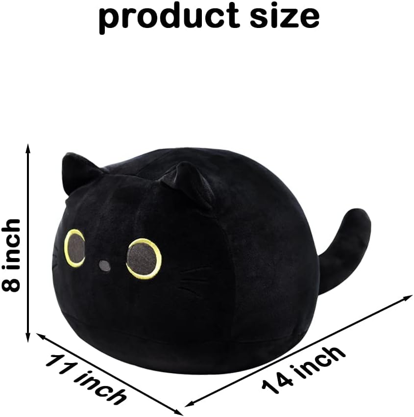 Adorable Black Cat Plush Pillow for Kids Adults