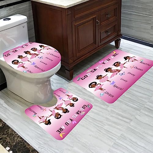 BATATADOCE African Black Girl Shower Curtain Set