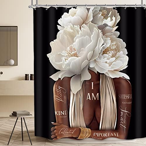 Mesvely Black Girl Shower Curtain