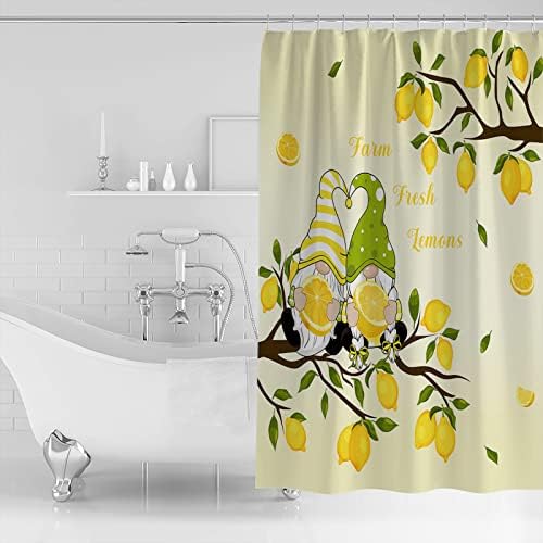 TocaHome Waterproof Summer Shower Curtain Set 72x78 Polygons Machine Washable