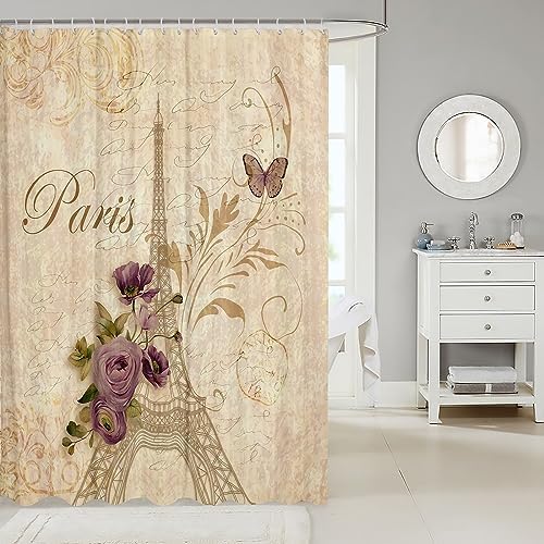 Chic Retro Eiffel Shower Curtain