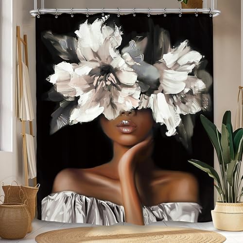 Stylish African American Shower Curtain Set