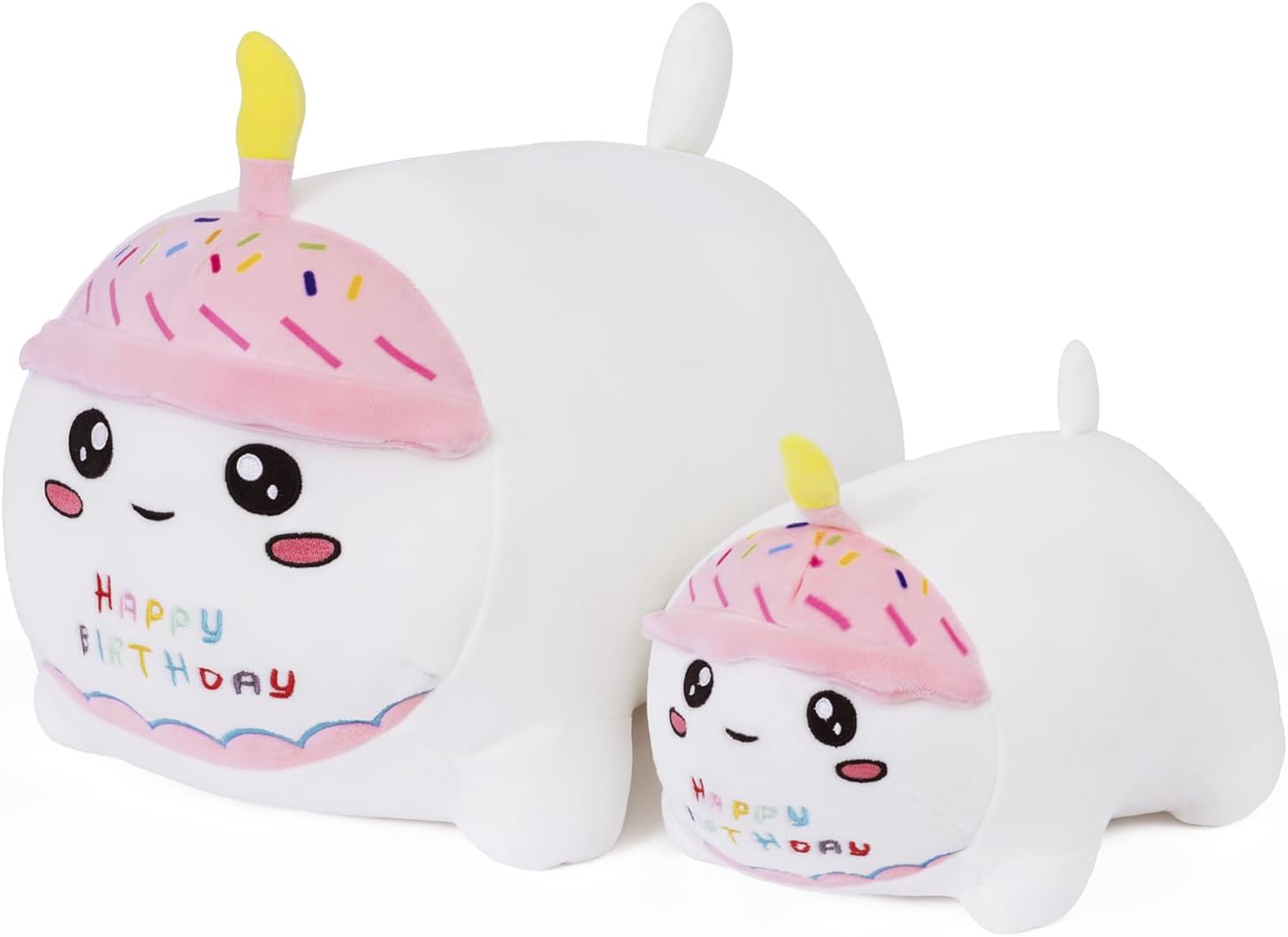 Yeqivo Birthday Cat Plush Pillow for Kids White 98 25cm