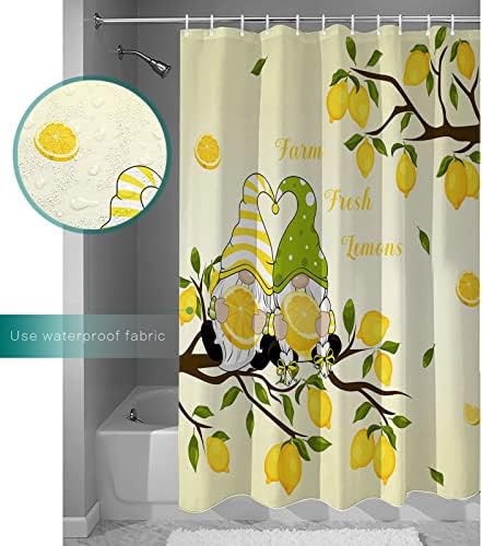 TocaHome Waterproof Summer Shower Curtain Set 72x78 Polygons Machine Washable