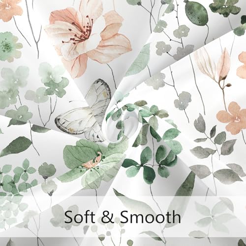 Cute Floral Shower Curtain Set with Hooks 72x72