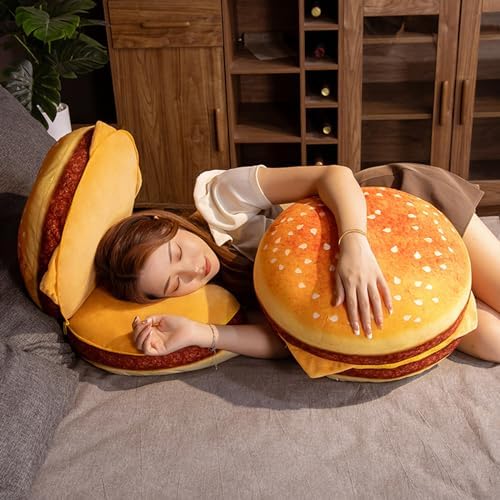 Hamburger Plush Pillow 3D Cheeseburger Hugging Cushion Toy