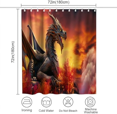 Funny Western Dragon Shower Curtain