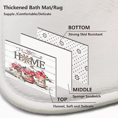 Home Sweet Bathroom Set with Red Rose Peony Style