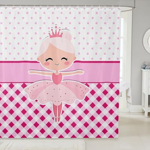 Ballet Girl Shower Curtain Set for Kids and Adults
