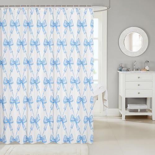 Feelyou Blue Bow Shower Curtain 72x72