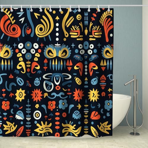 A Colorful Bohemian Washable Shower Curtain