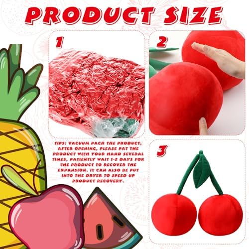 Beeveer Kawaii Cherry Plush Pillow