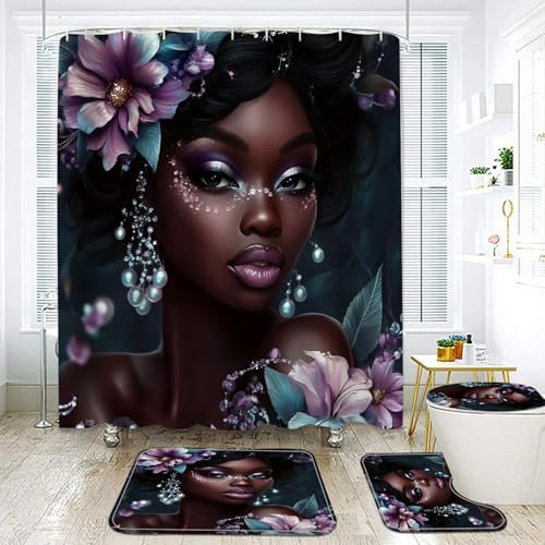 Stylish 4-Piece Set Unique African American Bathroom Design