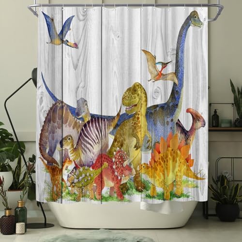 Dinosaur Shower Curtain for Boys 72x72-inch