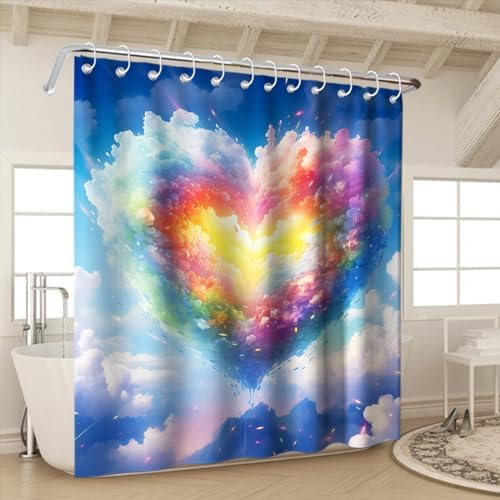 Landscape Valentines Day Bath Curtain