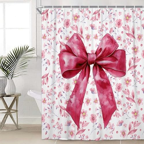 St Patricks Day Bow Adorable Pink Shower Curtain for Kids
