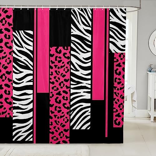Adorable Leopard and Zebra Shower Curtain for Kids