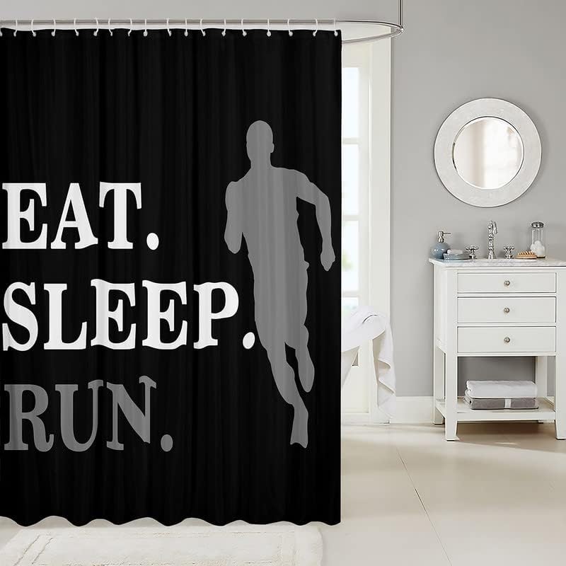 Jeffeloi Sports-Themed Running Bathroom Curtain 72x78 inches