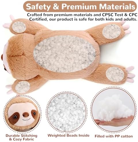 Sloth Weighted Plush Animal Gnomantic