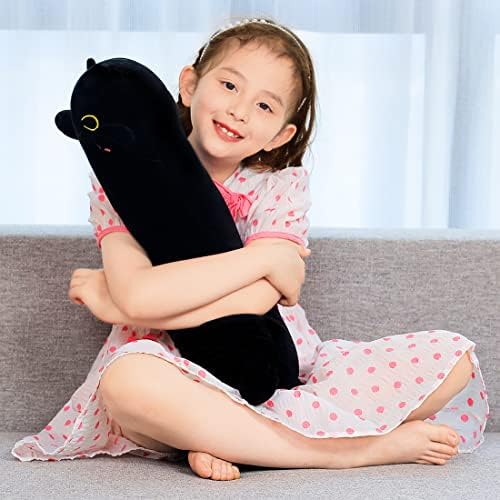 Vivid Long Plush Cat Pillow for Kids and Girlfriend 70CM Full Black