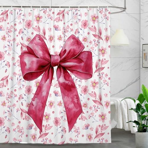 St Patricks Day Bow Adorable Pink Shower Curtain for Kids