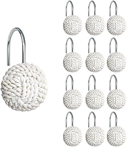 Sunlit Decorative Boho Knots Shower Curtain Hangers