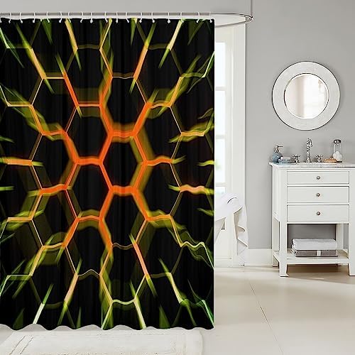 Eros Bridal Geometric hexagonal shower curtain for Boys Kids