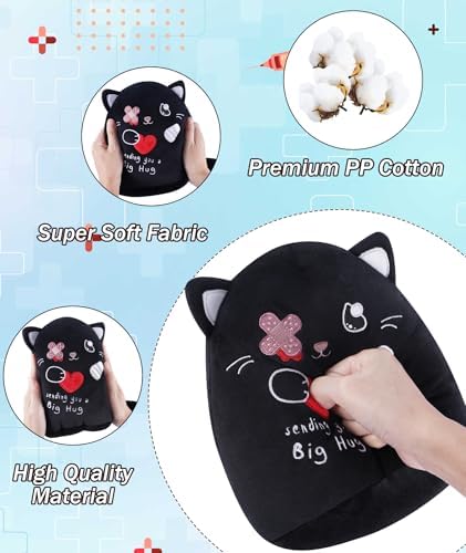 Get Well Soon Black Cat Plush Toy - 9 Inch with Band-Aid