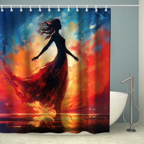 72x72 Abstract Minimalist Weighted Bath Curtain