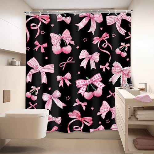 Lightinhome Pink Black Bow Showers