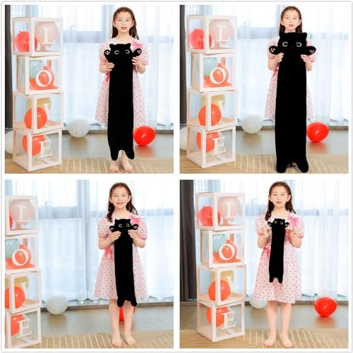 Vivid Long Plush Cat Pillow for Kids and Girlfriend 70CM Full Black