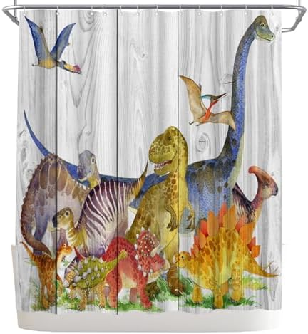 Dinosaur Shower Curtain for Boys 72x72-inch
