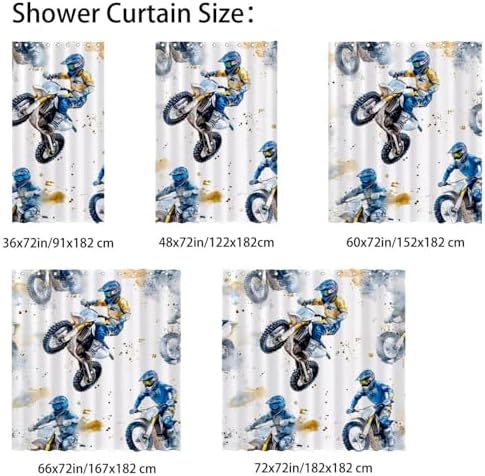 Motorcross Cool Prints Shower Curtain Set