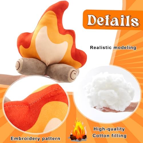 2 Pce Campfire Plush Fake Fire Decor PullCrease