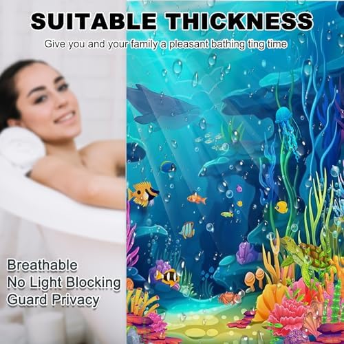 4pc Ocean shower curtain set kids