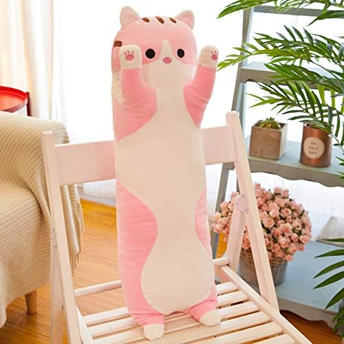 WUYU Plush Cat Pillow for Kids and Girlfriend 150cm Pink