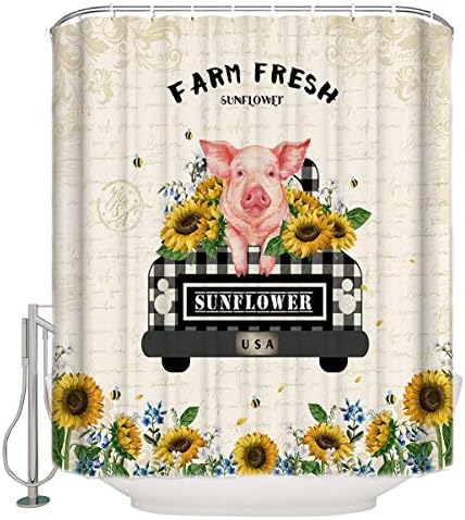 TocaHome Waterproof shower curtain set with 12 hooks