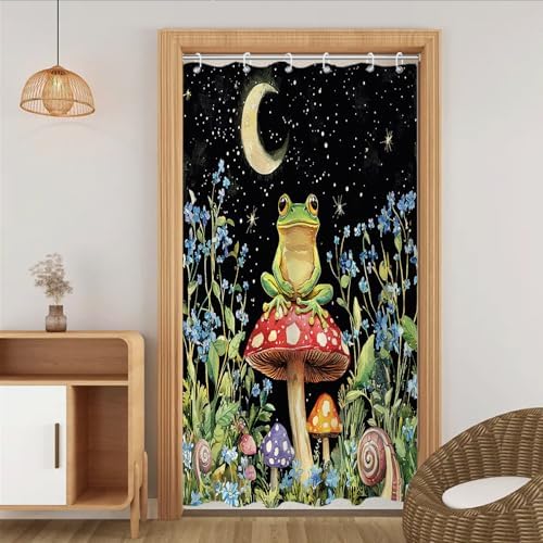 Funny Mushroom Shower Curtain with Hooks Set