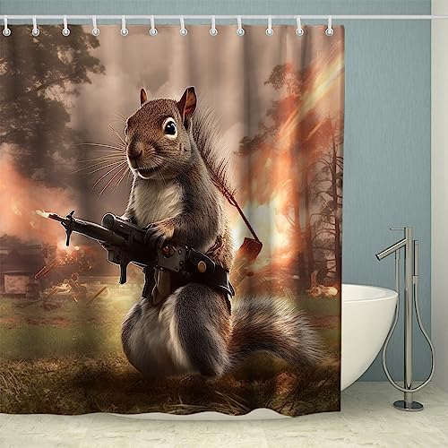 Elevate your bathroom with the Handsome War Rat shower curtain set