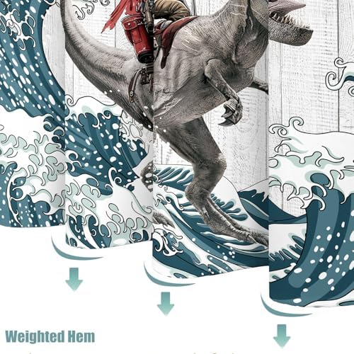 Funny Raccoon Dinosaur Bath Curtain