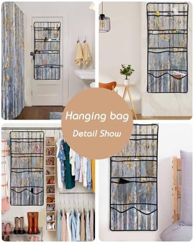 EZON-CH Nostalgic Yellow Shower Curtain Organizer