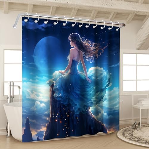 Elegant Fantasy Girl Bath Curtain