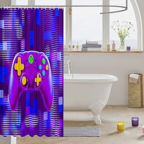 Manfei Gamer Gamepad Kids Shower Curtain Set 72x72