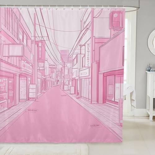 Girls Retro Ukiyoe Bath Curtain Set